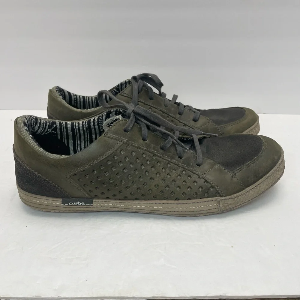 CUSHE men’s size 13 Shumakers Mark Leather Sneakers Military green